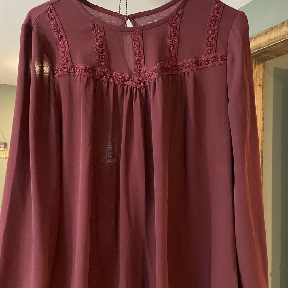 Ann Taylor loft blouse maroon color